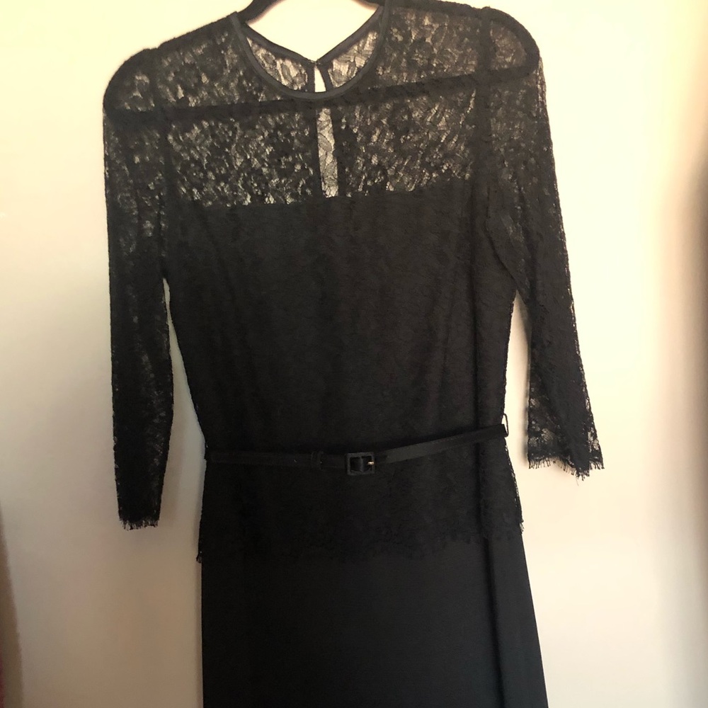 New! St.John Black Lace Dress, sz 6